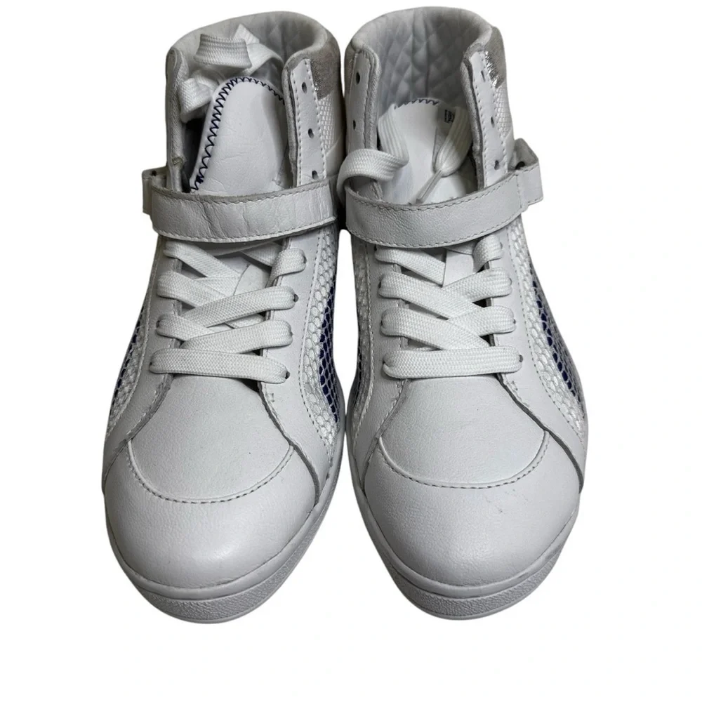 PUMA HI-TOP THE KEY WHITE SURF THE WEB BLUE WHITE WOMENS SNEAKERS SIZE 7.5 NWOT